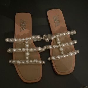 Zara sandals with pearls
